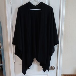 Charter Club LUXURY Black CASHMERE Women's Open Front Asymetrical Cardigan